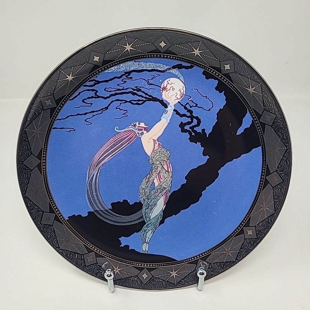 House of Erte Franklin Mint Royal Doulton Fireflies Numbered 8” Plate Art Deco